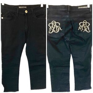 Rock & Republic Stretchy Cropped Black Jeggings 6